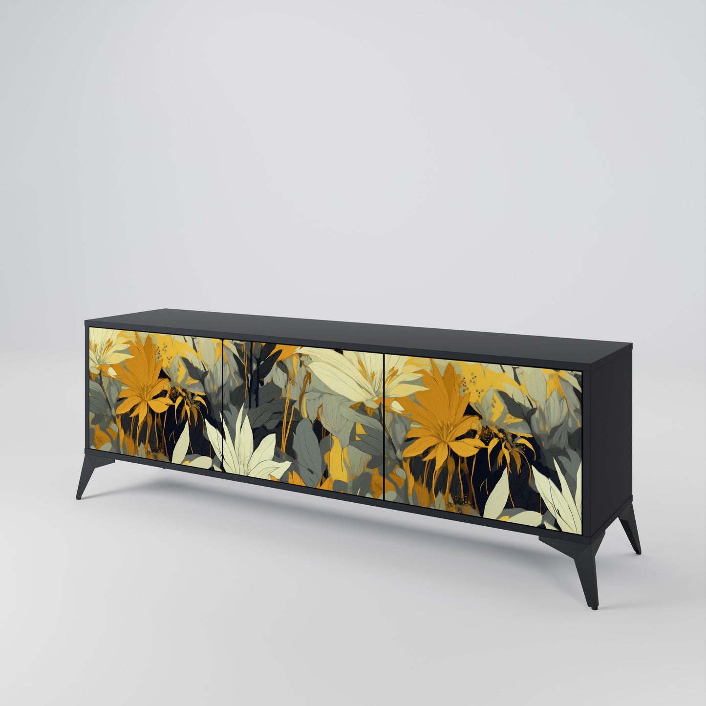 SUNKISSED LILY 3-dörrars TV-bänk i svart finish