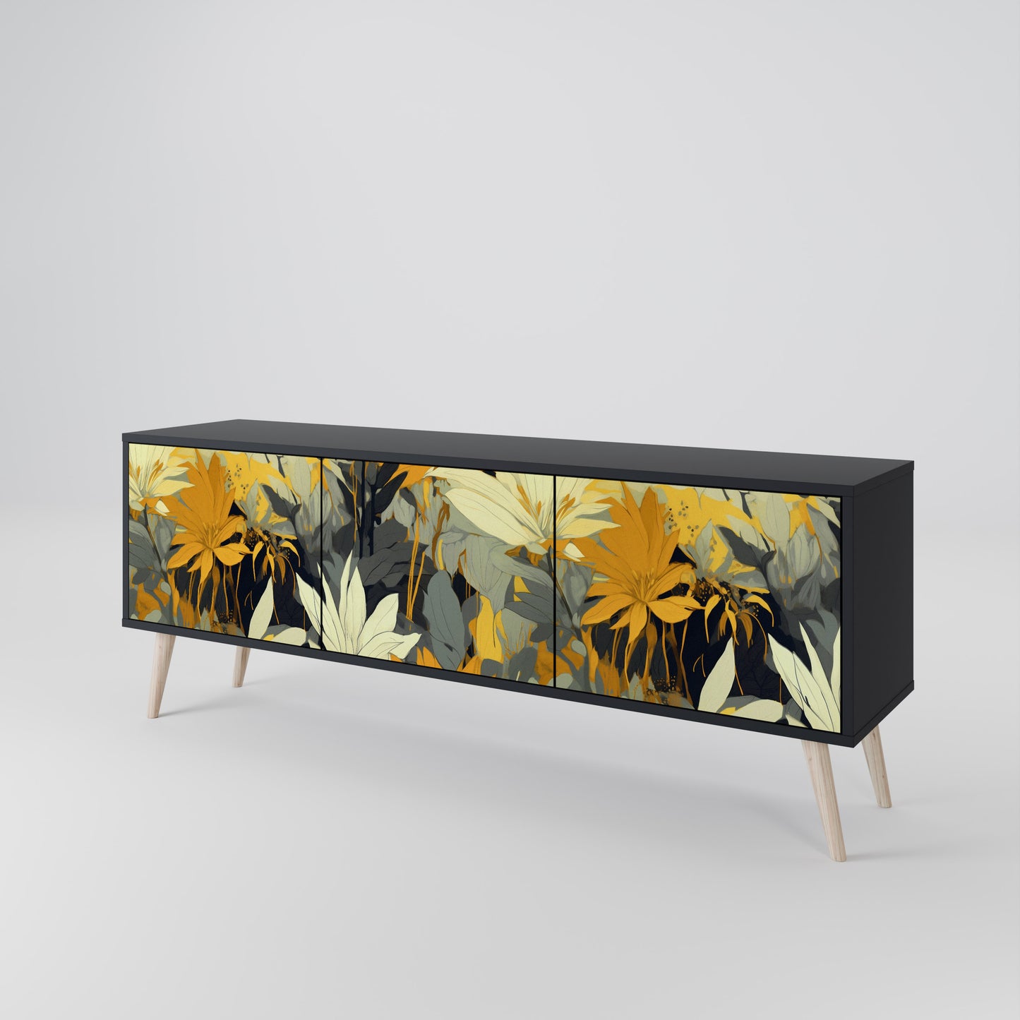 SUNKISSED LILY 3-dörrars TV-bänk i svart finish