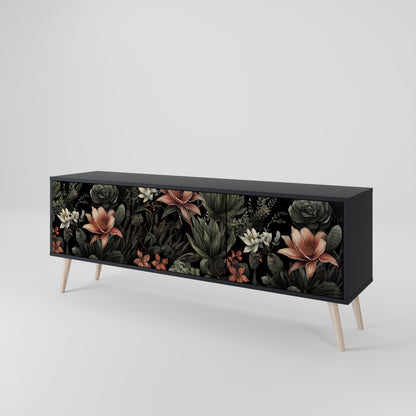 SECRET VERDURE 3-dörrars TV-bänk i svart finish