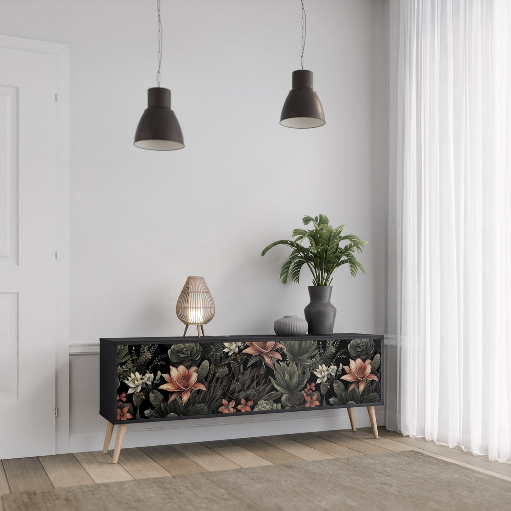 SECRET VERDURE 3-dörrars TV-bänk i svart finish