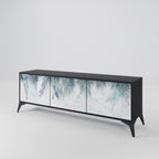 PALM VEIL 3-dörrars TV-bänk i svart finish