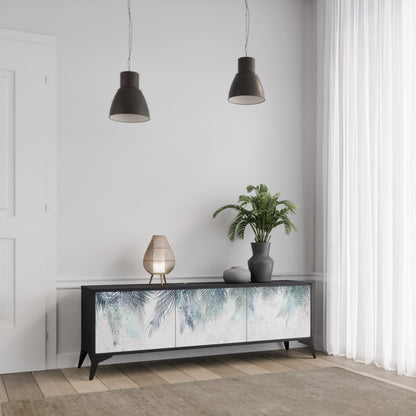 PALM VEIL 3-dörrars TV-bänk i svart finish