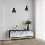 PALM VEIL 3-dörrars TV-bänk i svart finish