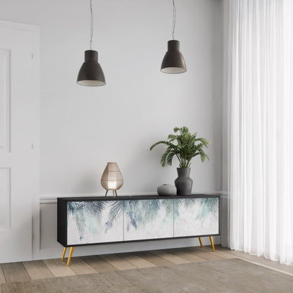 PALM VEIL 3-dörrars TV-bänk i svart finish