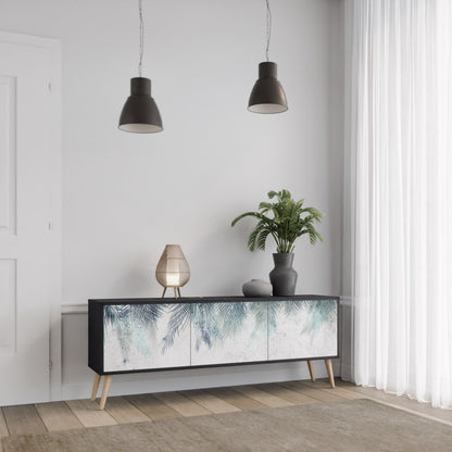 PALM VEIL 3-dörrars TV-bänk i svart finish