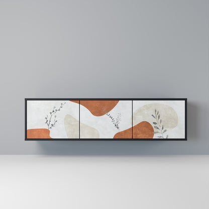 TRANQUIL TWIG 3-dörrars TV-bänk i svart finish