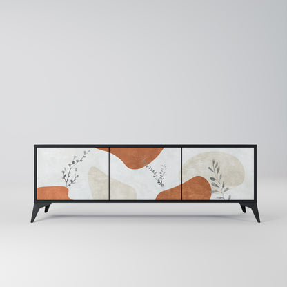 TRANQUIL TWIG 3-dörrars TV-bänk i svart finish