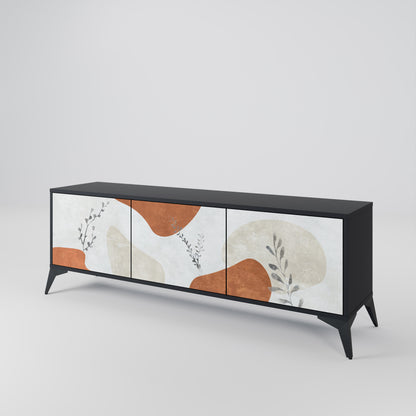 TRANQUIL TWIG 3-dörrars TV-bänk i svart finish