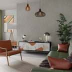 TRANQUIL TWIG 3-dörrars TV-bänk i svart finish