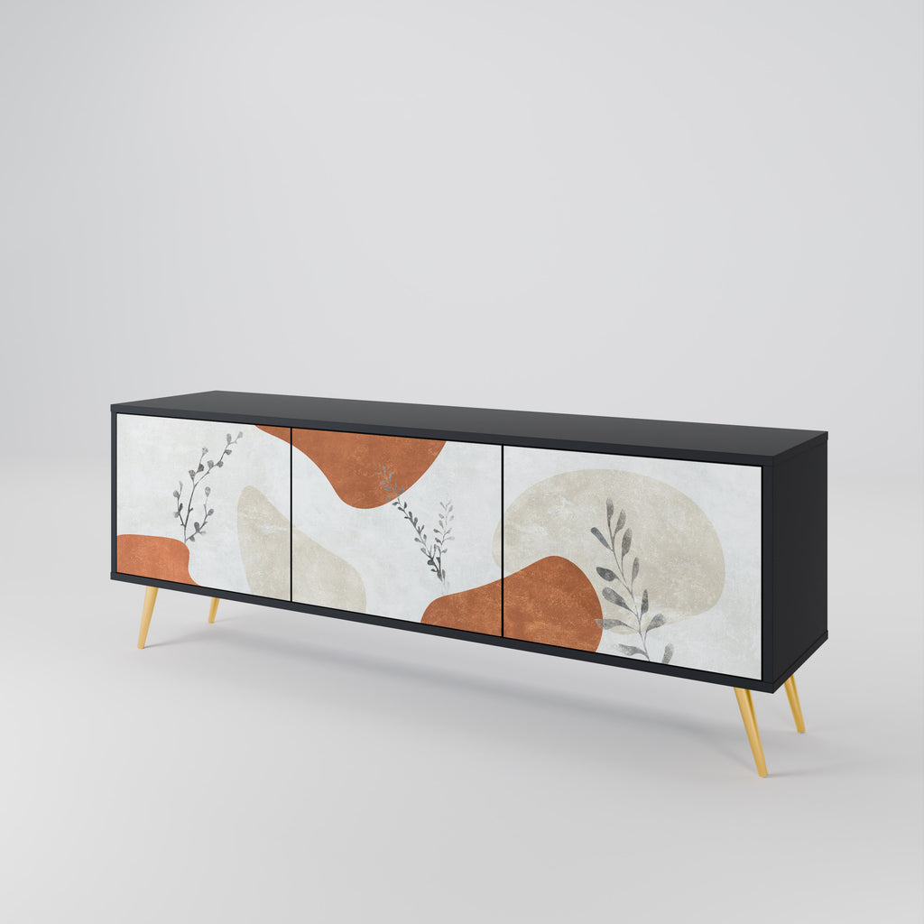 TRANQUIL TWIG 3-dörrars TV-bänk i svart finish