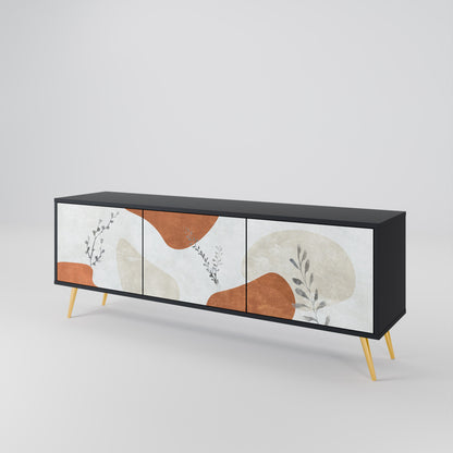 TRANQUIL TWIG 3-dörrars TV-bänk i svart finish