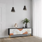 TRANQUIL TWIG 3-dörrars TV-bänk i svart finish