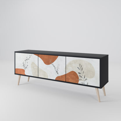 TRANQUIL TWIG 3-dörrars TV-bänk i svart finish