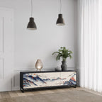 JAPANSK LANDSKAP 3-dörrars TV-bänk i svart finish