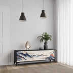 JAPANSK LANDSKAP 3-dörrars TV-bänk i svart finish