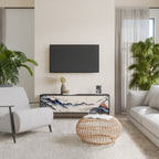 JAPANSK LANDSKAP 3-dörrars TV-bänk i svart finish