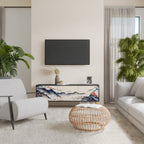 JAPANSK LANDSKAP 3-dörrars TV-bänk i svart finish