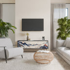 JAPANSK LANDSKAP 3-dörrars TV-bänk i svart finish