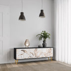 WILD TENDRNESS 3-dörrars TV-bänk i svart finish