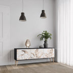 WILD TENDRNESS 3-dörrars TV-bänk i svart finish