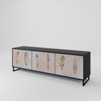 DELIQUESCE 3-dörrars TV-bänk i svart finish