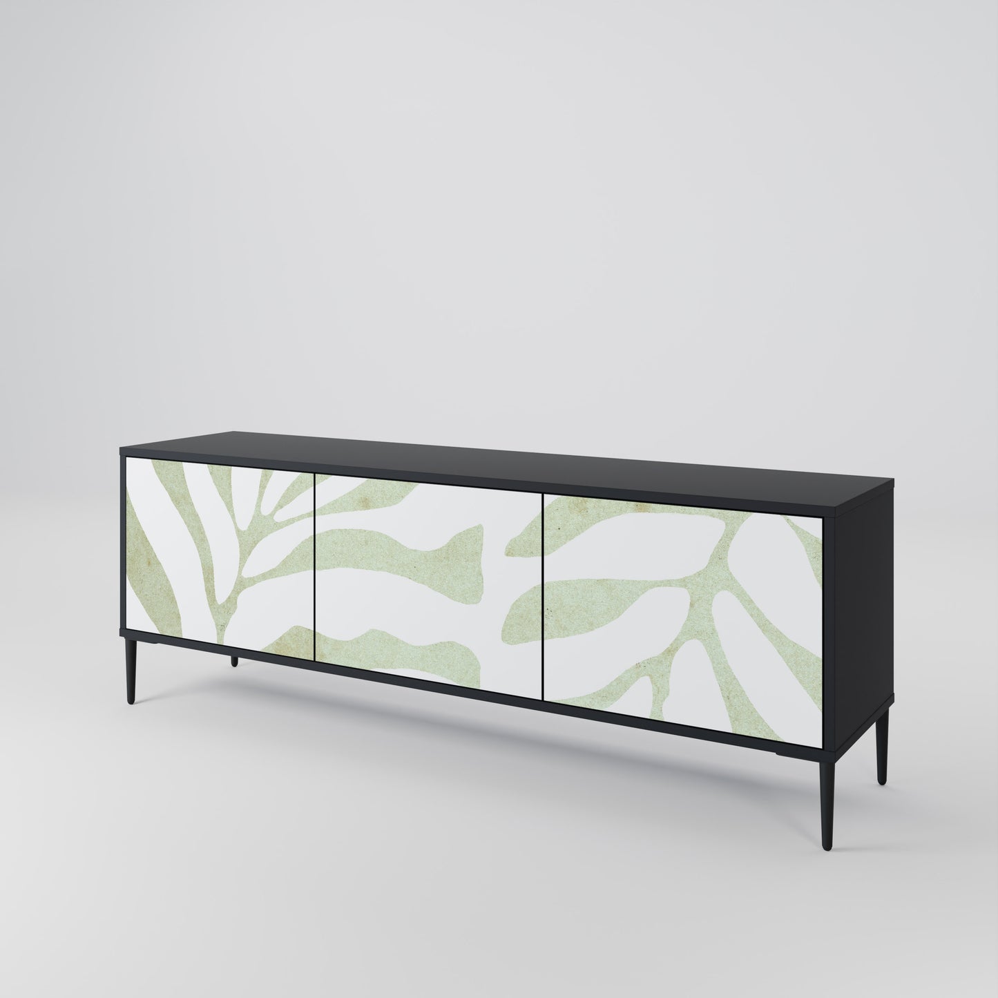 BOTANICAL SPARK 3-dörrars TV-bänk i svart finish