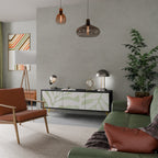 BOTANICAL SPARK 3-dörrars TV-bänk i svart finish