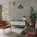 BOTANICAL SPARK 3-dörrars TV-bänk i svart finish