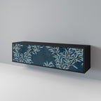 BLUE LEAVES 3-dörrars TV-bänk i svart finish