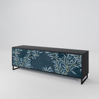 BLUE LEAVES 3-dörrars TV-bänk i svart finish