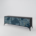 BLUE LEAVES 3-dörrars TV-bänk i svart finish