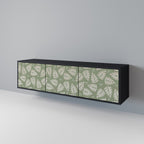 LEAVES ON GREEN 3-Door TV Stand in Black Finish