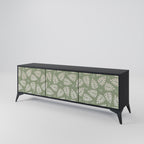 LEAVES ON GREEN 3-Door TV Stand in Black Finish