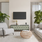 LEAVES ON GREEN 3-Door TV Stand in Black Finish