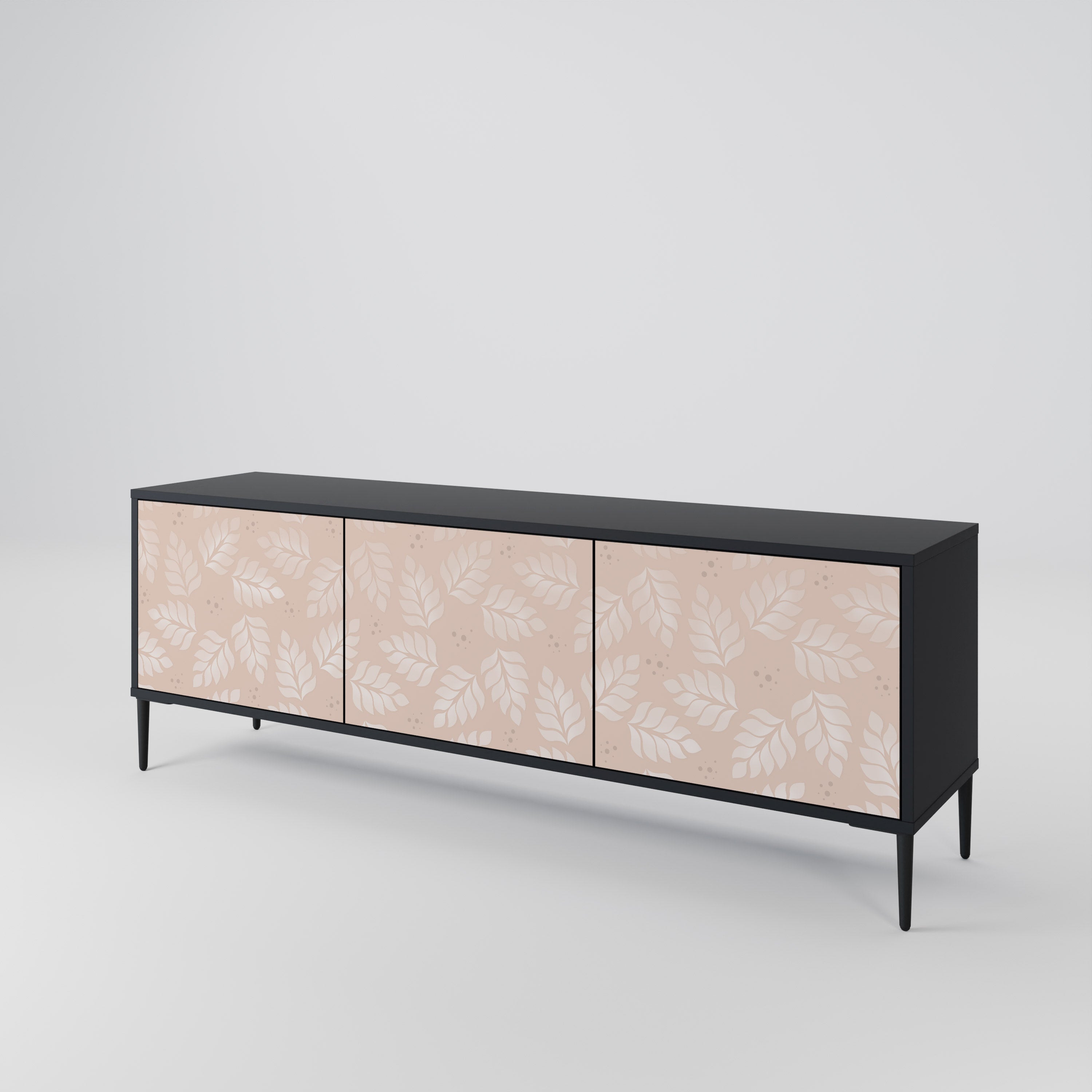 LEAVES ON BEIGE TV-bänk med 3 dörrar