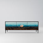 LUNAR SECRETS 3-Door TV Stand in Black Finish