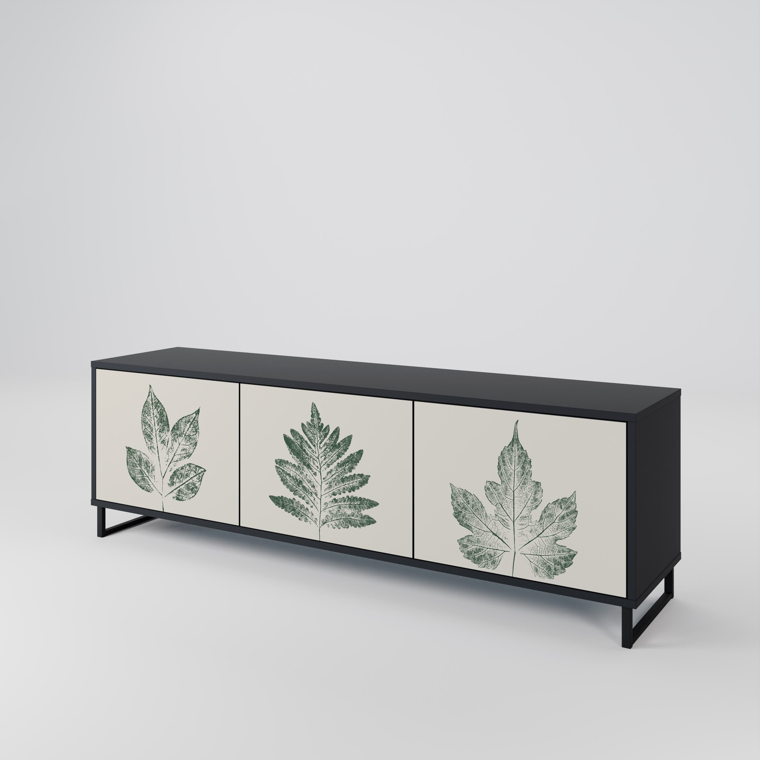 GREEN LEAFY STAMPS TV-bänk med 3 dörrar