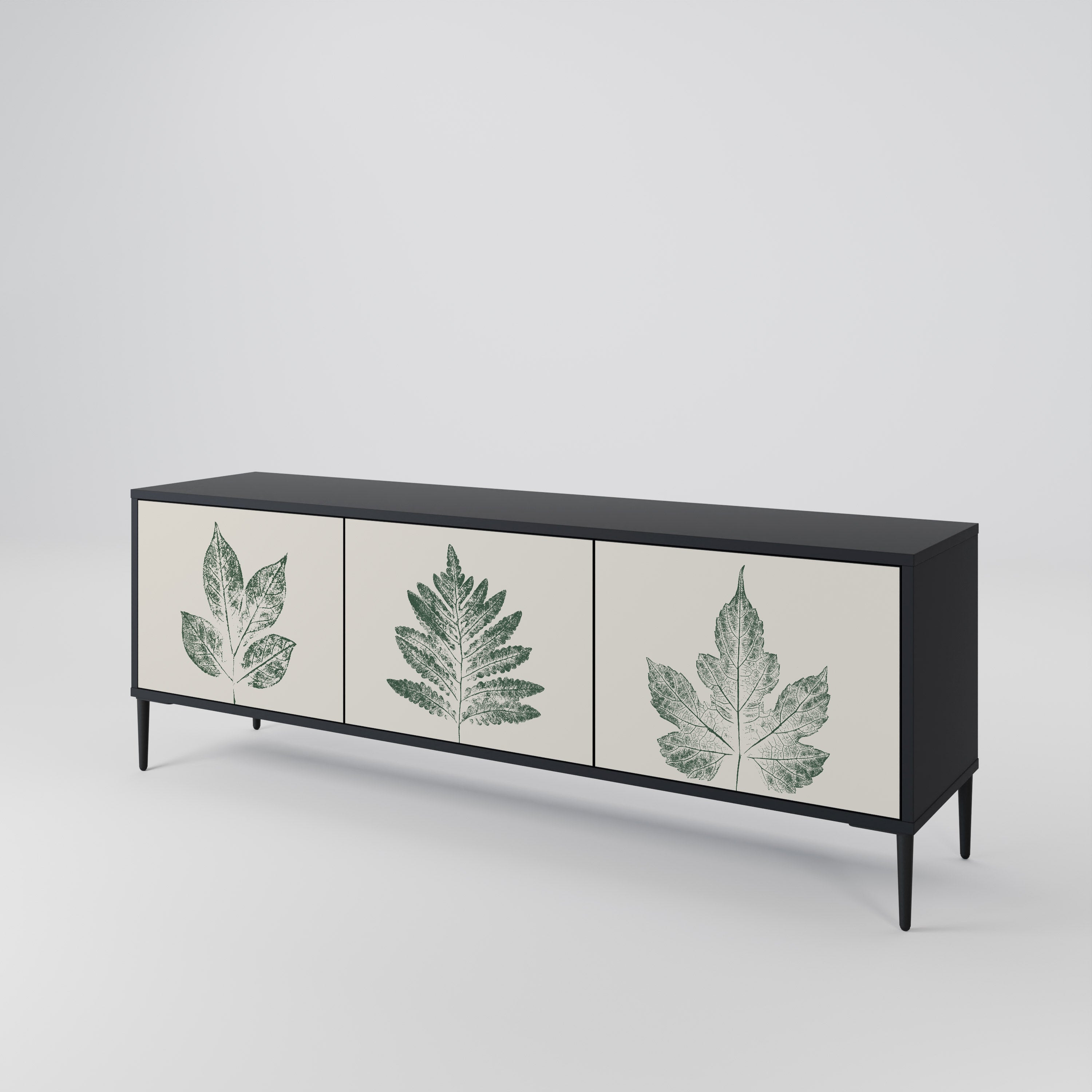 GREEN LEAFY STAMPS TV-bänk med 3 dörrar