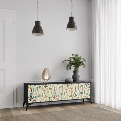 PALM SPRING 3-dörrars TV-bänk i svart finish
