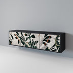 VERDURE FORMATION 3-Door TV Stand in Black Finish