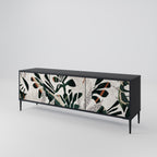 VERDURE FORMATION 3-Door TV Stand in Black Finish