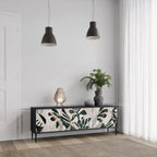 VERDURE FORMATION 3-Door TV Stand in Black Finish