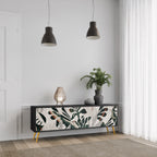 VERDURE FORMATION 3-Door TV Stand in Black Finish