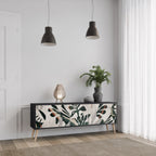 VERDURE FORMATION 3-Door TV Stand in Black Finish