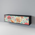 FUNGUS FANTASY 3-Door TV Stand in Black Finish