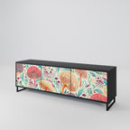 FUNGUS FANTASY 3-Door TV Stand in Black Finish