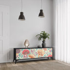 FUNGUS FANTASY 3-Door TV Stand in Black Finish