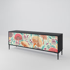 FUNGUS FANTASY 3-Door TV Stand in Black Finish