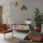 FUNGUS FANTASY 3-Door TV Stand in Black Finish