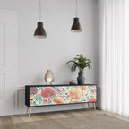 FUNGUS FANTASY 3-Door TV Stand in Black Finish